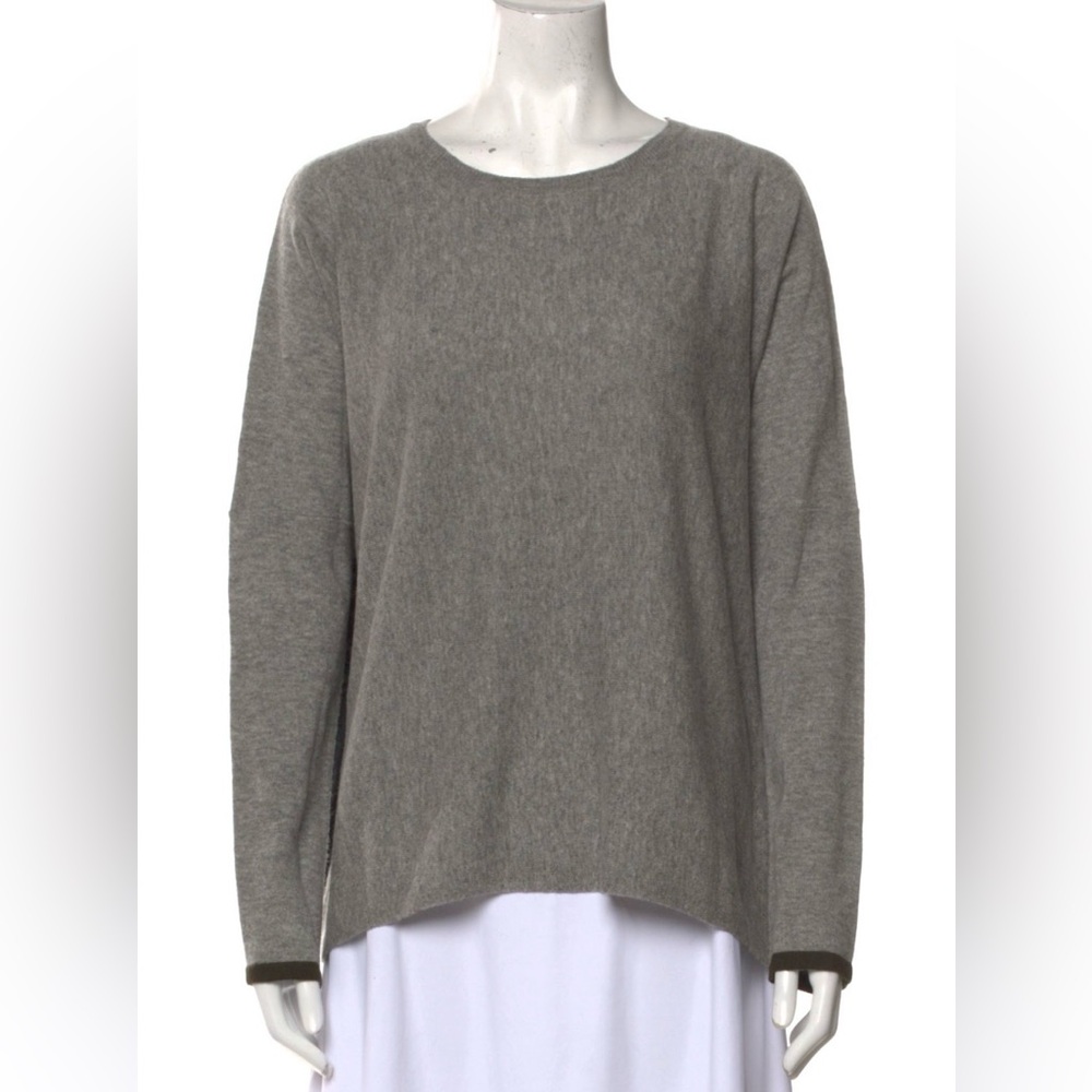 Vince 100% Cashmere Grey and Black Crewneck Sweater Size Large